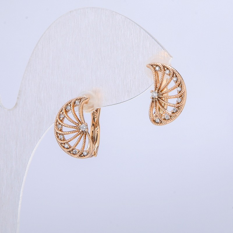 Kolczyki Xuping Pozłacane 18K z białymi kryształami, średnica 14×10 mm +