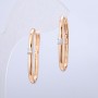 Pozłacane 18K kolczyki Xuping z białą cyrkonią, grubość około 2,5 mm, długość 30 mm