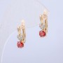 Kolczyki Xuping Pozłacane 18K z białymi i czerwonymi kryształami, średnica 16×5 mm +