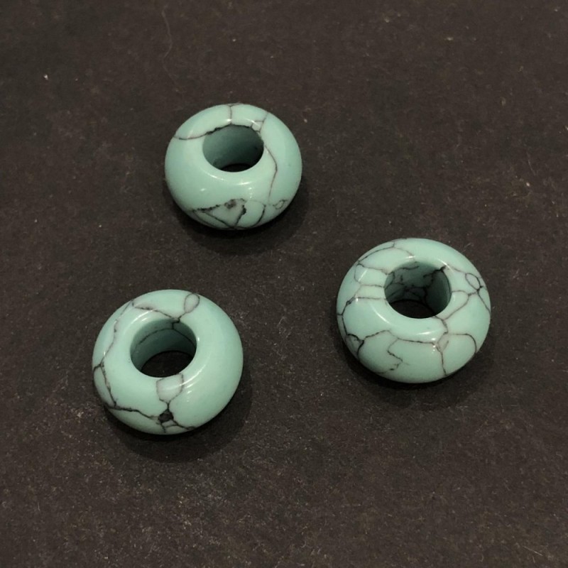 Koralik Pandora Turkusowy 14×7 mm, średnica otworu 5,5 mm +