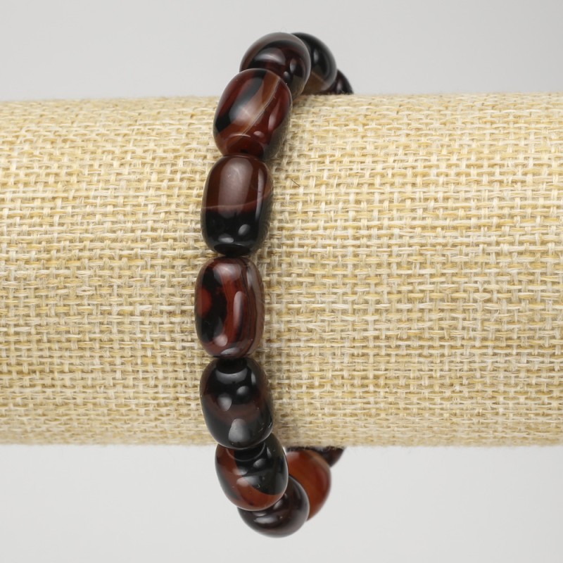 Bransoletka z naturalnego agatu – gładki wałeczek, średnica 10×13 mm