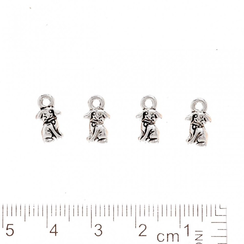 Zawieszka w kształcie psa 12×6 mm, opakowanie 20 g ±37 szt.