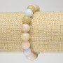 Bransoletka na gumce z naturalnego morganitu, gładka kulka, średnica 10,5 mm+