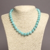 Naszyjnik z naturalnego kamienia akwamarynu — gładkie kuleczki, średnica 10 mm, długość 45 cm