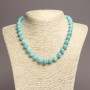 Naszyjnik z naturalnego kamienia akwamarynu — gładkie kuleczki, średnica 10 mm, długość 45 cm