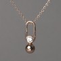 Łańcuszek Xuping z pozłoceniem 18K z wisiorkiem z białą cyrkonią 23×7 mm, grubość 1,6 mm, długość 45–50 cm