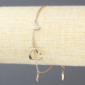 Bransoleta Xuping Pozłocenie 18K z białymi cyrkoniami, grubość 1,5 mm + -, długość 18–20 cm +