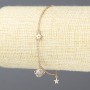 Bransoletka Xuping pozłacana 18K z białymi kryształami, grubość 1,5 mm, długość 18–22 cm