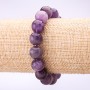 Bransoletka z ametystu, gładka kuleczka, o średnicy 12 mm, obwód 18 cm, na elastycznej gumce