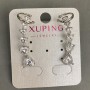 Kaf-puszet Xuping rhodiowany z białymi kryształami w kształcie serca 32×10 mm +