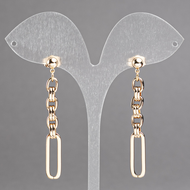 Kolczyki wkrętki Xuping «Łańcuchy» pozłacane 18K, średnica 55×6 mm +