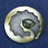 Wyprzedaż! Broszka Żywioł – metal srebrzysty z emalią i kroplą, 52×45 mm +