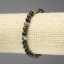 Bransoletka na gumce z naturalnym agatem oczkowym, brązowy agat, fasetowana kulka, średnica 6 mm+