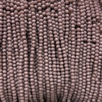 Koraliki czeskiego kryształu na żyłce, frezowane matowe rondelki, średnica 3×2,5 mm + -, długość 36–38 cm +