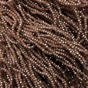 Koraliki czeskiego kryształu na nici, frezowane matowe z powłoką napylaną, fasetowany rondel o średnicy 3×2,5 mm +/-; długość 36–38 cm +