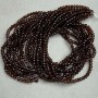 Koraliki czeskiego kryształu na nici, brązowo-przezroczyste, fasetowane rondelki, średnica 3,5×3 mm, długość 32 cm