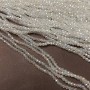 Koraliki Czech Crystal na żyłce, białe, przezroczyste z benzynowym odcieniem, fasetowany rondel, średnica 3×2,5 mm, długość 36–38 cm + -