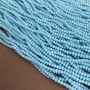 Koraliki czeskiego kryształu na żyłce, niebiesko-matowe fasetowane rondelki, średnica 3,5×3 mm, długość 36–38 cm