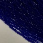 Koraliki z czeskiego kryształu na żyłce, ciemno-niebieskie, przejrzyste, fasetowane rondelki, średnica 3,5×3 mm, długość 36–38 cm