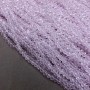 Koraliki z czeskiego kryształu, na żyłce, delikatnie różowe, przezroczyste, fasetowane rondelki, średnica około 3,5×3 mm, długość 36–38 cm