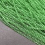 Koraliki z czeskiego kryształu na żyłce, zielono-przezroczyste koraliki w kształcie rondelków, średnica 3,5×3 mm, długość 36–38 cm