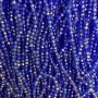 Koraliki czeskiego kryształu na żyłce, niebiesko-przezroczyste z powłoką benzynową, fasetowane rondelki, średnica 3,5×3 mm, długość 36 cm