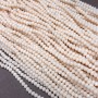 Koraliki czeskie kryształy na żyłce, delikatny brzoskwiniowy kolor, matowe, szlifowany rondel, średnica 3,5×3 mm ±, długość 36–38 cm ±