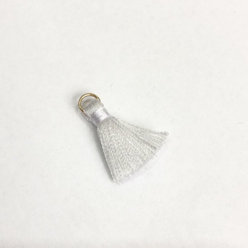 Zestaw do rękodzieła: mini jedwabny chwost z pierścieniem, długość 2 cm, średnica 5 mm, cena za 1 sztukę