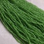 Koraliki czeskiego kryształu na nici, jasnozielone, przezroczyste, fasetowane w kształcie rondelka, średnica 3,5×3 mm, długość 36–38 cm +