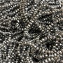 Koraliki czeskiego kryształu na żyłce z jasnoszarą powłoką, fasetowane rondle, średnica 3,5×3 mm, długość 36–38 cm