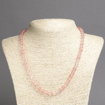 Naszyjnik z chalcedonu sztucznego, gładka kulka, średnica około 6 mm, długość 45 cm+