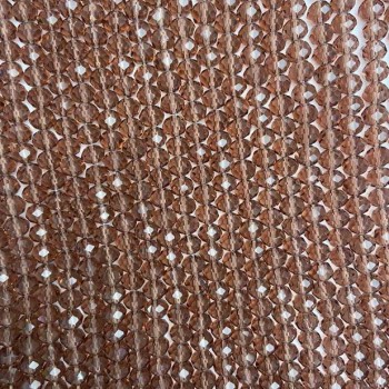 Koraliki czeskiego kryształu na żyłce, brązowo-przezroczyste, fasetowane rondelki, średnica 6×5 mm, długość 40–42 cm