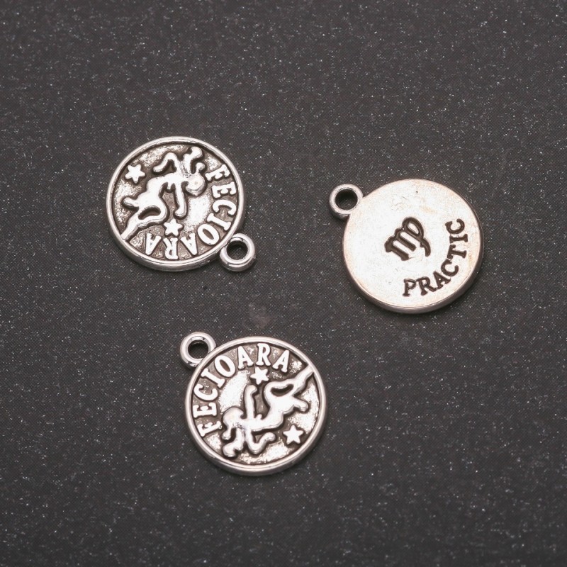 Zawieszka Zodiak Panna, średnica 12 mm, opakowanie 20 g ± 20 szt.