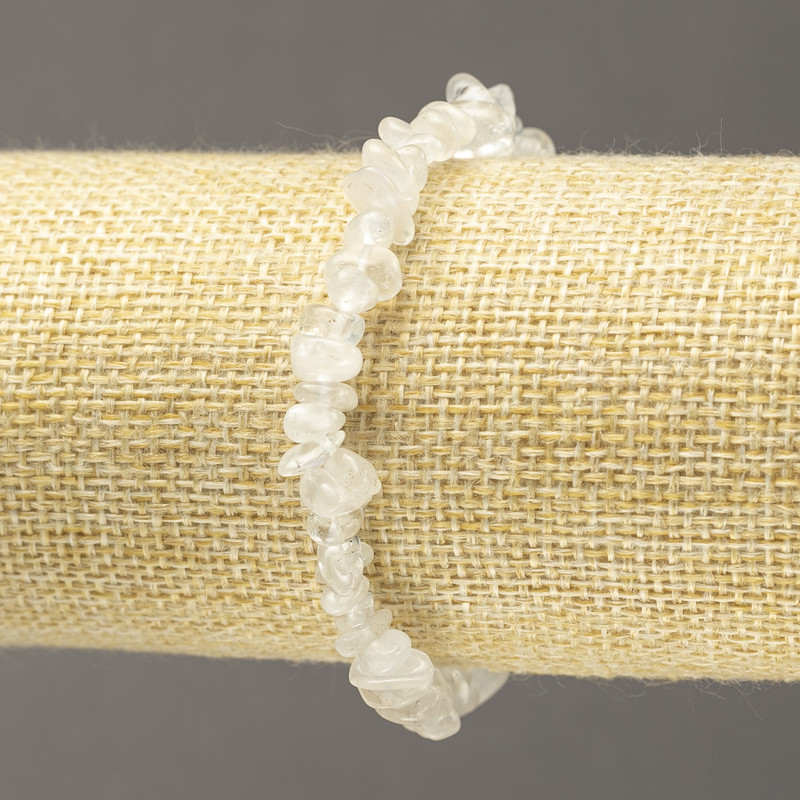 Bransoletka na gumce z naturalnym adularem, drobinki 8×3 mm+