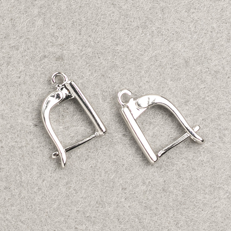 Haczyki do kolczyków z metalu w kolorze srebra 14×2,5 mm – para