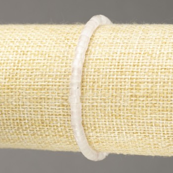 Bransoletka na gumce z naturalnym kamieniem – różowy kwarc, koraliki rondelka, średnica 4×2,5 mm ±, długość 18 cm+