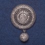 Broszka w kolorze metalu – srebro, 3,7×5,5 cm