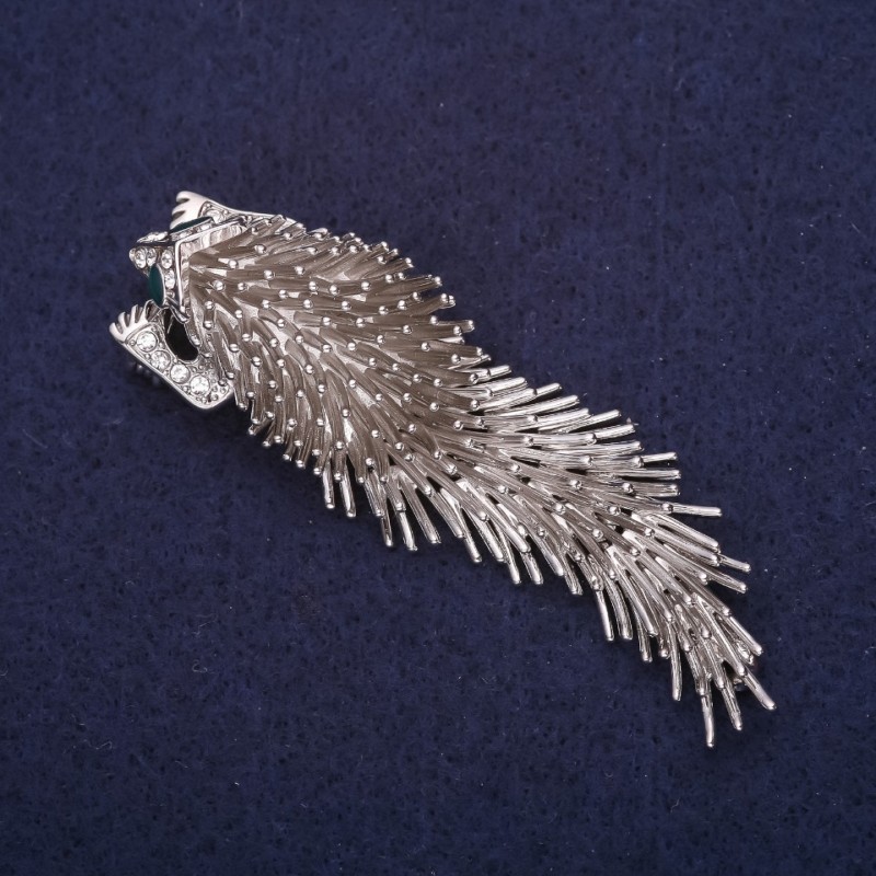Broszka «Jeżyk Jeżozwierz» 75×23 mm, metal srebrzysty