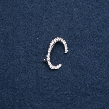 Broszka z inicjałem litery „S” 26×18 mm kolor metalu „srebro”