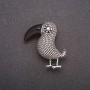 broszka «Ptak» w kolorze szarego metalu 39×36 mm