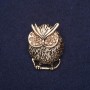 Broszka w kształcie sowy z żółtymi cyrkoniami, metal złocisty, 332 × 25 mm
