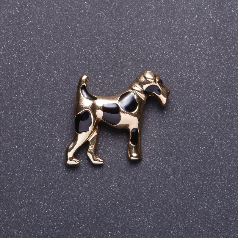 Broszka «terier» złoty kolor metalu 3,5×3 cm