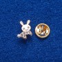 Broszka na śrubkę «Zajączek» 1,4×1,2 cm metal złocisty
