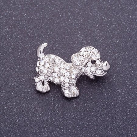 Broszka „Diamentowy towarzysz” 3×2 cm kolor metalu: srebro
