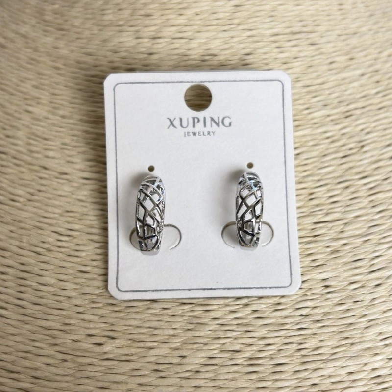 Kolczyki Xuping, o średnicy 16 x 6 mm, rhodiowane