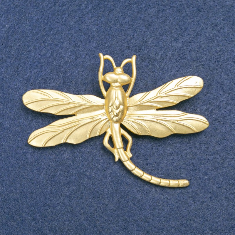 Broszka ważka z metalem złocistym 75 × 55 mm +