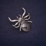 Broszka Pajączek 40×40 mm, strassy, emalia, kolor czarny, metal srebrzysty