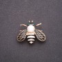 Broszka Motyl biała i czarna emalia 33×28 mm na żółtym metal