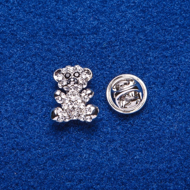 Broszka na wkrętki «Myszka» metal srebrzysty 1,6 × 1,3 cm