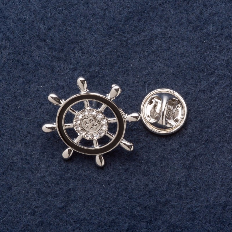 Broszka na zatrzasku «Ster» 2,5 cm ze szarego metalu